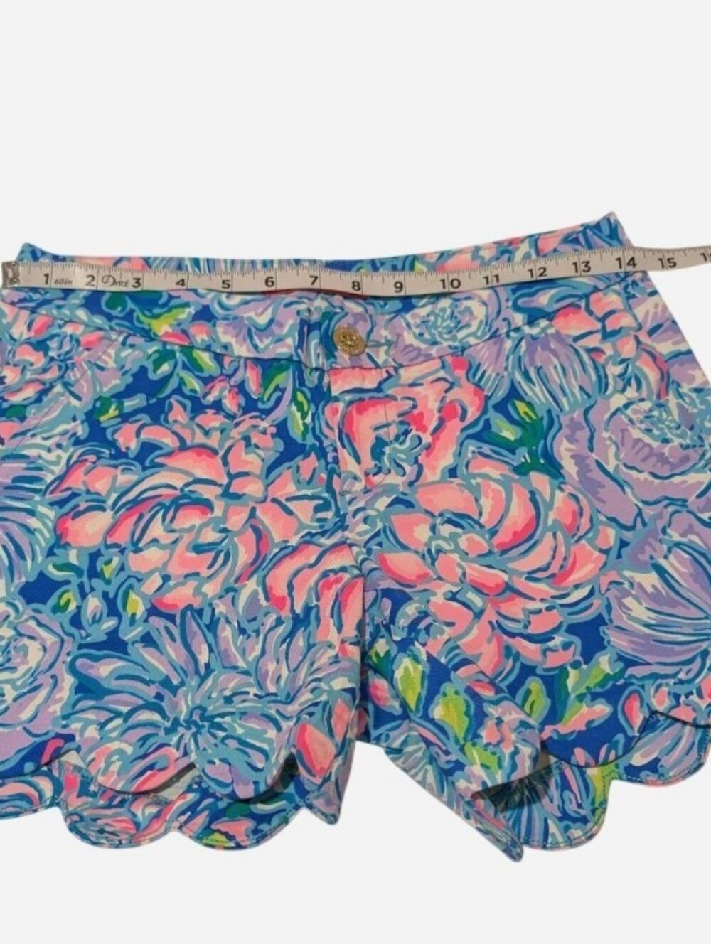 Pre-owned Lilly Pulitzer Pink and Blue High Waist Shorts - Picture 2 of 10